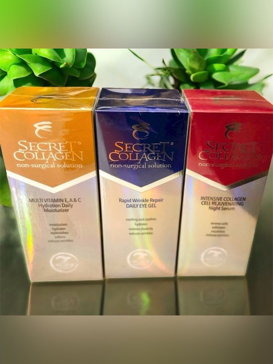 Secret Collagen Other - NIB-3 PC Set-Secret Collagen-Daily Moisturizer, Day & Night Eye Serum